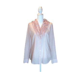 𝅺J. CREW FACTORY Light Pink Pin-Striped Button Down Size S